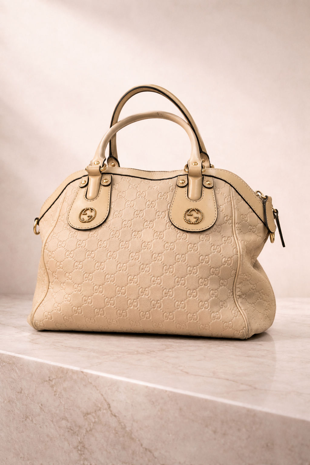 Gucci Guccissima Leather Bag Beige Large | Scarlett Hobo