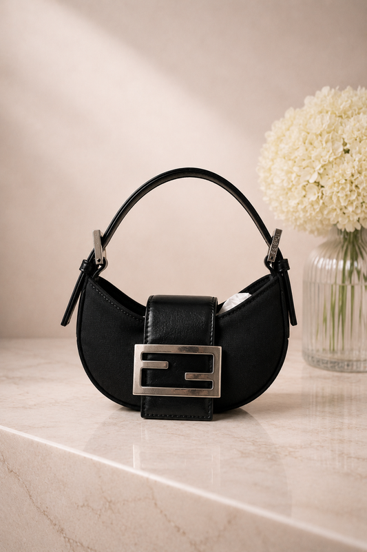 Fendi Mini Croissant Black Bag Vintage
